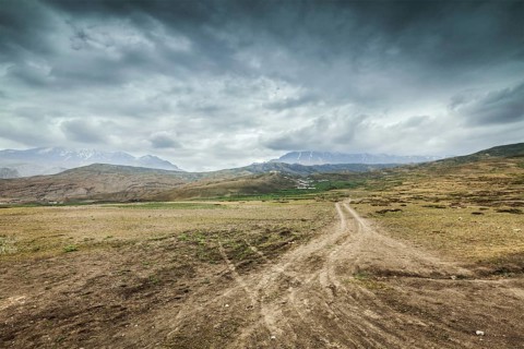 Road in Himalayas. Spiti valley, Himachal Pradesh, India