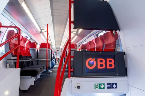 KISS multiple unit, EMU from Stadler. ÖBB passenger transport. InnoTrans 2024. international trade