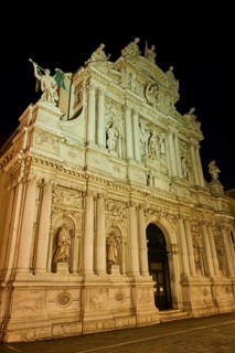 View on church 'Campo san moise' by night in winter, Italy
