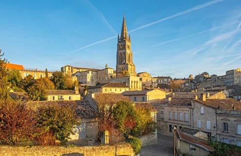 View of old town of Saint-Emilion, France