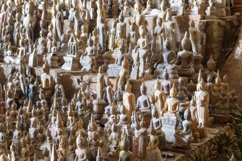 Numerous Buddha statues in Pak Ou Cave, a sacred site, Pak Ou, Louangphabang Province, Laos