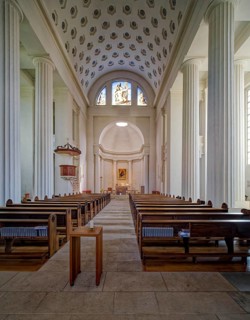 Catholic castle church and parish church of St Mary, interior view, Köthen, Saxony-Anhalt, Germany