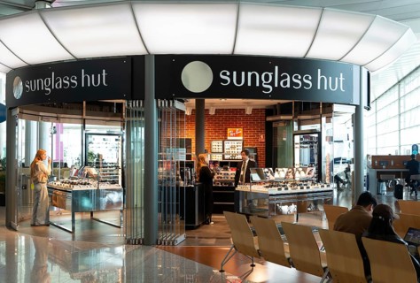 Sunglass Hut shop store inside Aeroporto Francisco Sa Carneiro, Porto airport, Portugal