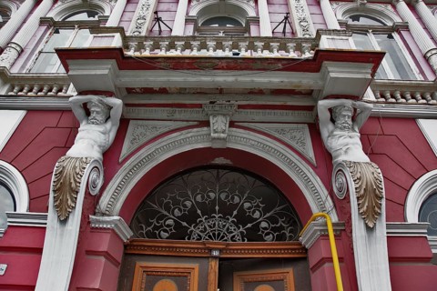 City of Targu Mures, Neumarkt am Mieresch, house in the city centre, entrance portal, Romania