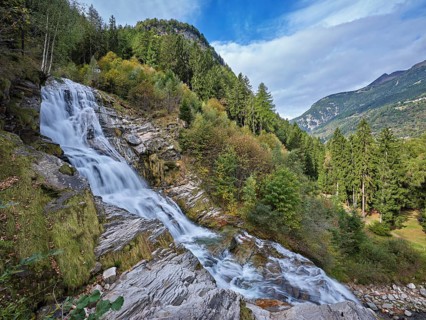 Piumogna waterfall, Faido, Canton Ticino, Switzerland