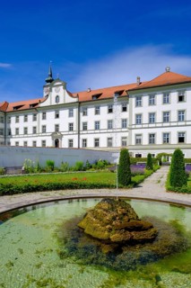 Prelate's garden. Benedictine Abbey Schäftlarn, Isar Valley, Upper Bavaria, Bavaria, Germany