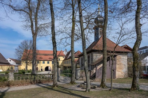 Adelsdorf Castle, the castle chapel was built in Renaissance style in 1765, Adelsdorf, Middle