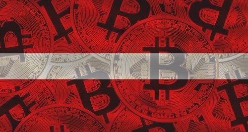 Investors in cryptocurrency and Blockchain Technology in Latvia, Concept.Golden bitcoin coins on