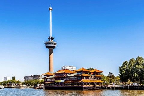 Euromast observation tower, 185 meters, by Dutch architect Huig Maaskant, Rotterdam, the