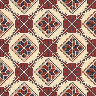 Embroidery Tatreez pattern, Palestinian fashion vector ornament