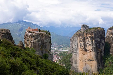 Agia Triada Monastery or Monastery of the Holy Trinity on a rock, Meteora Rocks and Monasteries,