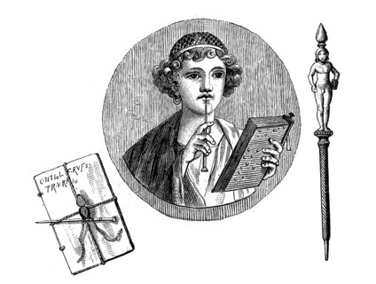 Scribe from Pompeii, Italy, illustration from 1880, historical, digital reproduction of an original