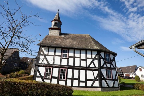 Half-timbered church building, former school chapel by Mannus Riedesel, 1703, Sassenhausen, Bad