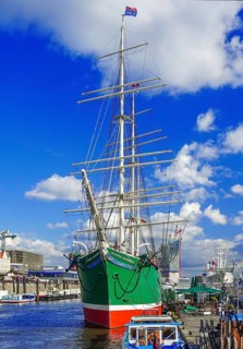The Rickmer Rickmers sailing ship in Hamburg harbour, Hamburg, tall ship built in 1896, sailing