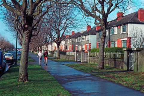 Street, Drumcondra, Dublin, Republic of Ireland, January 06, 1986, vintage, retro, old, historic
