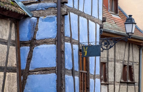 Facades of half-timbered houses, Eguisheim, Département Haut-Rhin, Alsace, France
