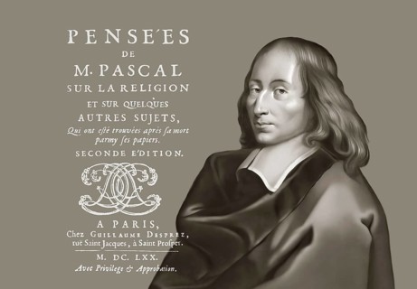 Portrait of Blaise Pascal, title of Les Pensées de M. Pascal on religion and on some other