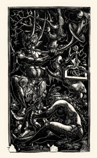 Satyr family, woodcut by Urs Graf, 1520, facsimile of the 19th century