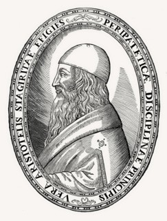 Frontispiece to his book Super Physicam Aristotelis, 1595, Thomas Aquinas, Thomas von Aquin,
