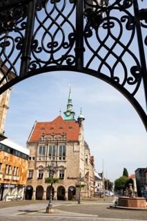 Market Square and Town Hall, Bueckeburg, Lower Saxony, Germany, Europe, Marktplatz und Rathaus,