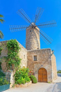 Traditional wiindmill, Sineu, Mallorca, Balearic Islands, Spain