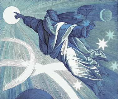 Creation of Heavenly Bodies, Old Testament, by Julius Schnorr von Carolsfeld, 1860, digitally