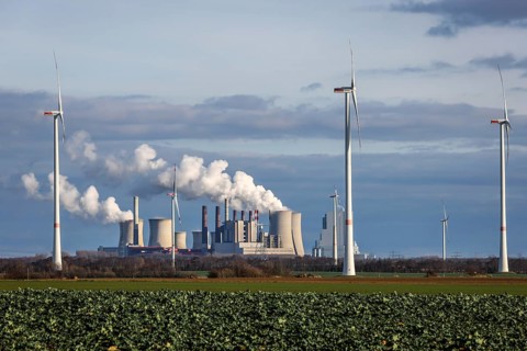 Grevenbroich, North Rhine-Westphalia, Germany, Wind turbines in the wind farm in front of RWE's