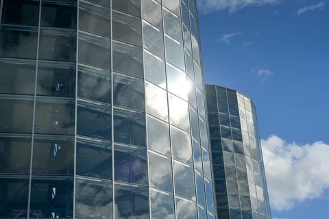 Car towers, Autostadt Volkswagen, Wolfsburg, Lower Saxony, Germany