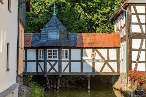 Bridge of Sighs, bridge on wooden piles, closed passage with roof and baroque pavilion,