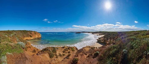 Landscape of the Coast next to the Great Ocean Road in spring, Victoria, Australia