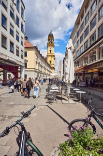 Church tower of the Theatine Church, St. Kayetan and Adelaide, Italian high baroque style,