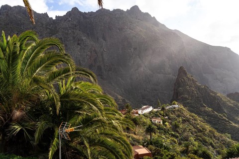 Masca mountain village and the gorge in the Teno Mountains, Masca, Tenerife, Canary Islands, Spain