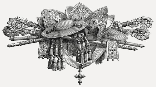 Allegory, papal coat-of-arms