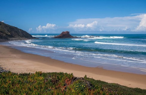 Vila do Bisbo, Algarve, Portugal - Ponta Ruiva Beach Praia da Ponta Ruiva, beautiful secluded sandy