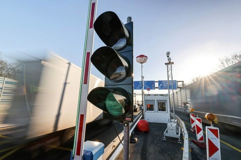 Recklinghausen, North Rhine-Westphalia, Germany - Barrier system on the A43 due to dilapidated
