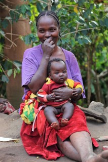 South Ethiopia, Ari people, young mother with baby, Ethiopia