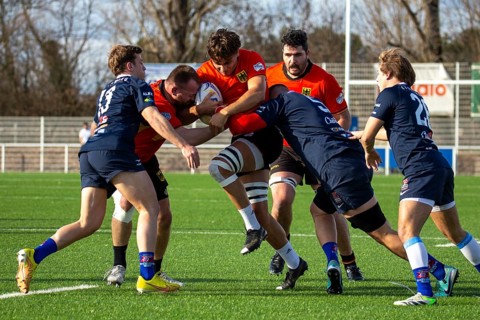Rugby: Germany against MKS Pogon Awenta Siedlce, Poland in Heidelberg (test match of the German