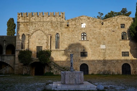 Argyrokastrou Square, Old Hospital, Early Christian baptismal font, Historic stone building with
