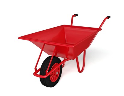 Wheel barrow isolated on white background