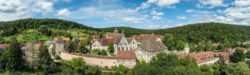 Bebenhausen Monastery and Palace, former Cistercian Abbey, aerial view, panorama, district of
