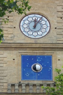 Historic clock tower with astronomical moon clock, clock, detail, Tour de l'Horloge,