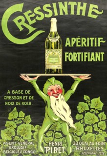 Advertising poster, drinks advertisement, Belgian vintage advertising poster for Cressinthe, a