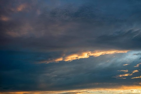 Rainy sky in the evening, Mecklenburg-Vorpommern, Germany
