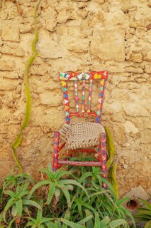 Artwork hanging on a wall, Marzamemi, Noto Valley, Sicily, Italy