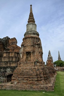 Ruined temple in Wat Mahathat, Temple of the Great and Holy Relic, Ayutthaya, Ayutthaya Province,