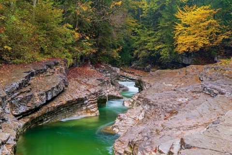 Rocks and clear water, Taugl creek, Bad Vigaun, Austria