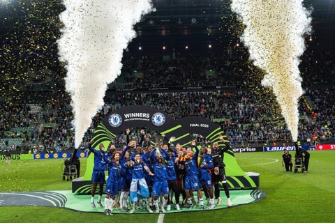 WROCLAW, POLAND - MAY 28, 2025: UEFA Conference League Final Football match Real Betis - Chelsea