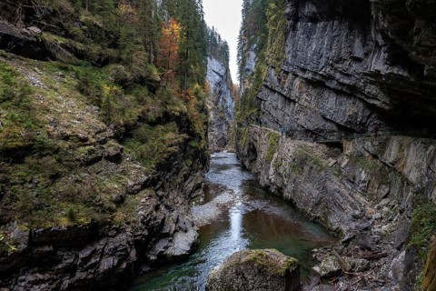 River Breitach and Breitachklamm gorge near Oberstdorf, Oberallgäu, Allgäu, Bavaria, Germany