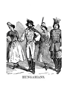 Fashion in Europe around 1850, Traditional traditional costume, Hungary, Wood engraving,