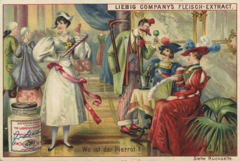 Picture series Search game puzzles, Where is Pierrot? Scene takes place in an elegant interior and